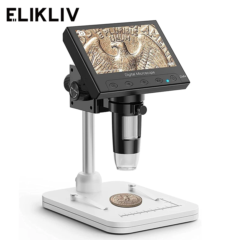 Diy Electronics Microscope - Elikliv EDM4 4,3-Zoll-LCD-Digitalmikroskop für elektronische 1000-fache
