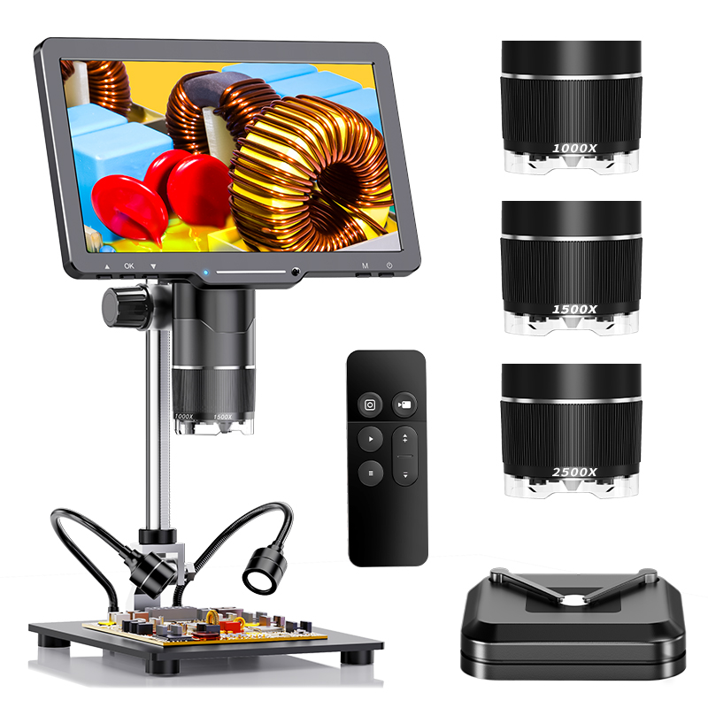 Diy Electronics Microscope - 2500X HDMI Digitalmikroskop 3 Objektiv 2K