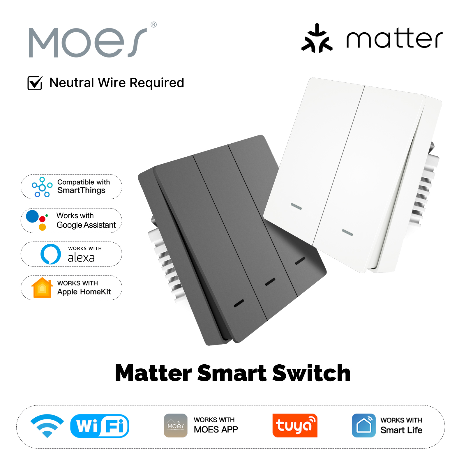 Diy Electronics Button - MOES Matter Tuya WiFi Smart Licht