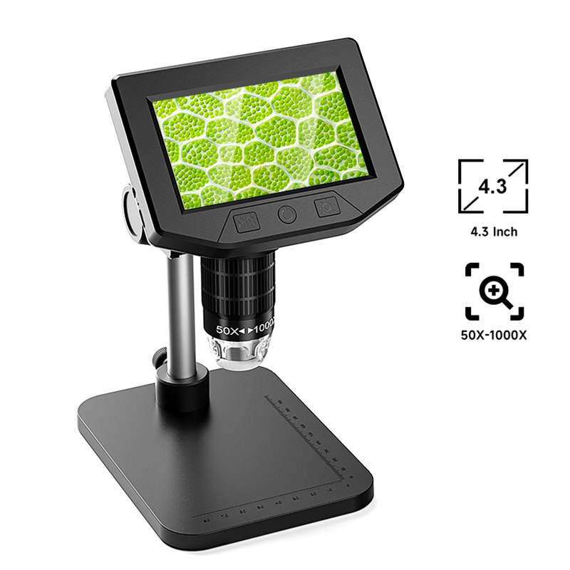 Diy Electronics Microscope - Mikroskopkamera mit 4,3-Zoll-Bildschirm, elektronischer Lupe mit