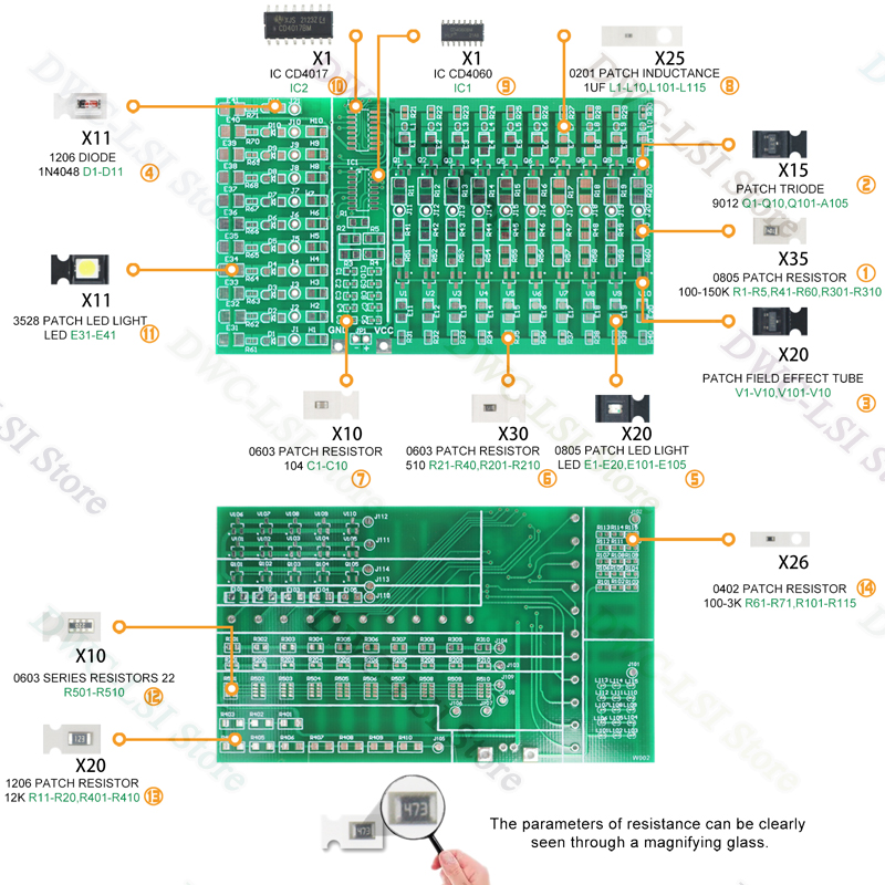 SMD/SMT 14 Arten von 240 Patch – Diy Electronics Soldering Kit Bewertung und Preis